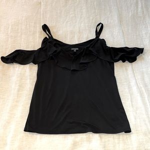 Cold shoulder blouse with ruffle detail. Great condition!